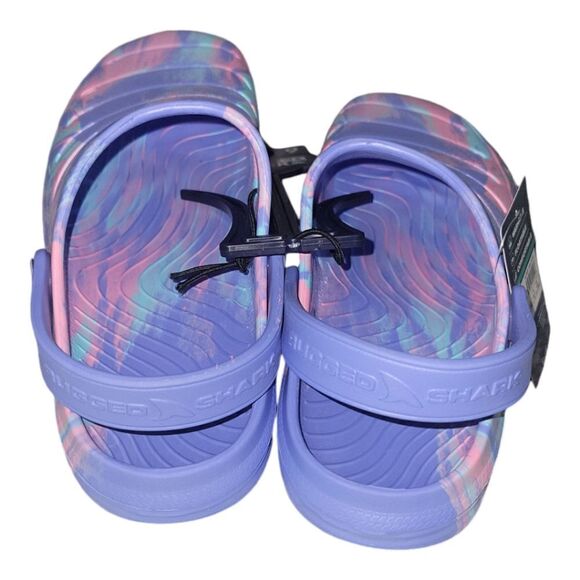 Womens Rugged Shark Foam Clogs size 9 NWT Tie Dye Purple Pink - Picture 3 of 7